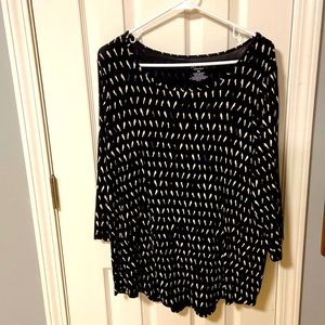 Apt 9 bird print black blouse (OX)